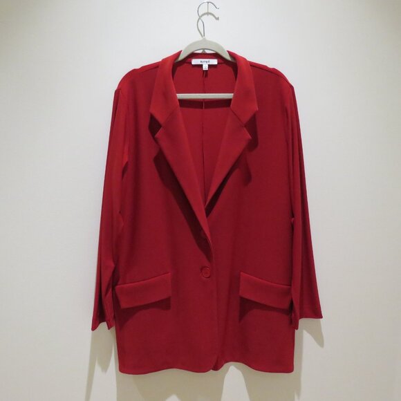 SYMPLI The Blazer in Red Stretch Jersey Lagenlook Comfort Travel Size US 12 NWT - Picture 2 of 13